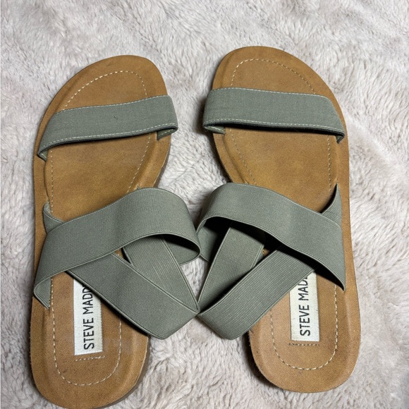Steve Madden Shoes - Steve Madden Women's Sandals in Tan and Gray/Green Straps